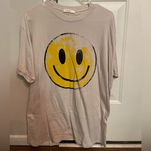 Small boutique (fits oversized) cream smiley face t-shirt - new without tags